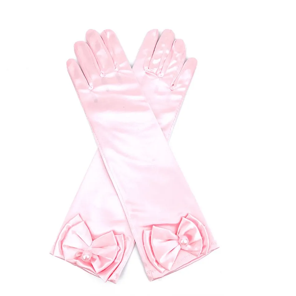 Children Princess Long Gloves Girl Birthday Party Wedding Elsa Anna Accessories Cinderella Belle Sofia 11 Colors Long Finger Set princess accessories set children dance gloves