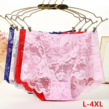 Lencerias sexy lingеrie lace Plus size ropa interior de mujer high waist underwear women cotton crotch comfortable Panties women