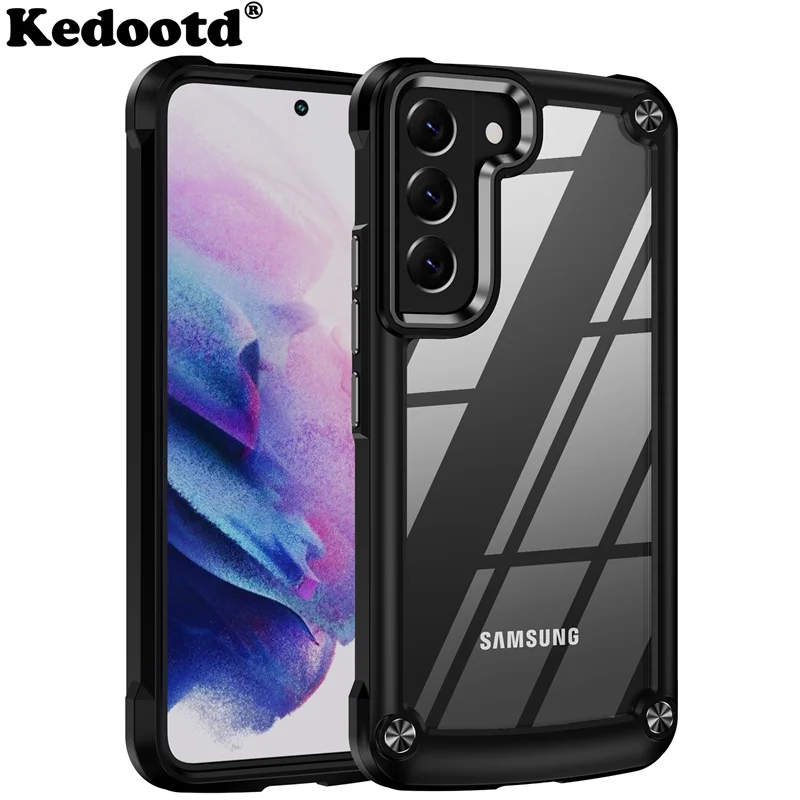 Original Defender Armor Soft Frame Case For Samsung Galaxy S23 S22 S21 S20 Plus Ultra FE A52 A32 A12 Shockproof Hard Clear Funda