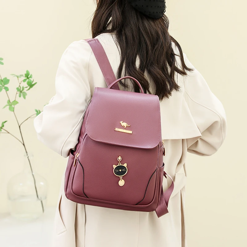 Brand Women Fashion Backpack Travel Large Backpack PU  display picture 1