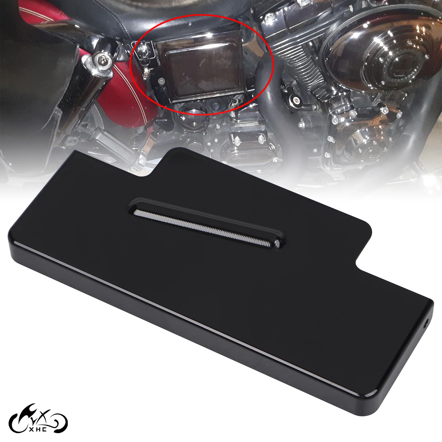 Motorcycle Gloss Black Battery Top Cover Fit For Harley 19972005 Dyna