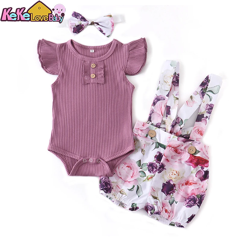 Baby Girl Summer Sleeveless Romper Set 1