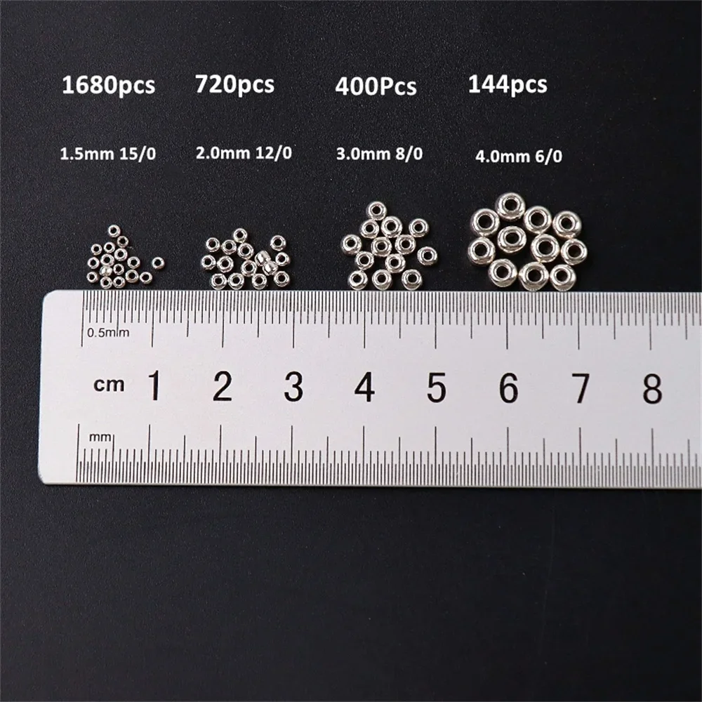 Description Picture 4 of itemCzech Glass Seedbeads, Round Spacer Beads, DIY Jewelry Making, Garments Accessories, White Series, Multi Size, 1.5mm- 4mm