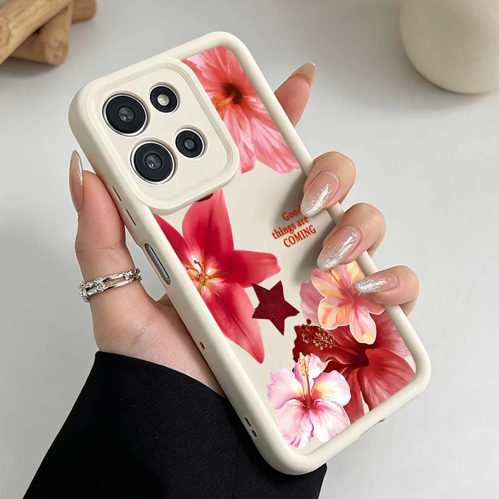 Artistic Wine Red Floral Design Phone Case Cover