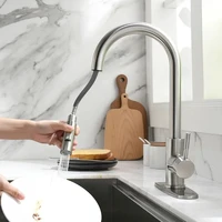Kitchen Basin Faucets，silver color Surface Faucet，bathroom Sink Taps，Pull Out Kitchen Taps ，Single Hole G1/2 mixer Faucet 2