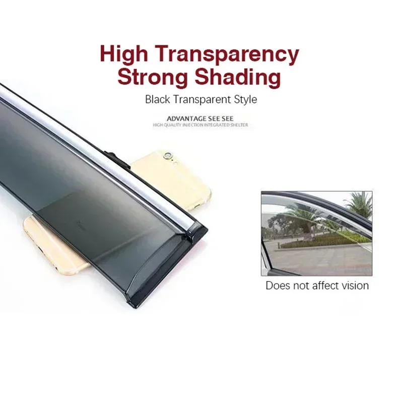 Fit For BYD Song Plus 2020 2021 2022 2023 2024 Car Window Visors Waterproof Wind Sun Rain Visor Deflector Shade Auto Accessories