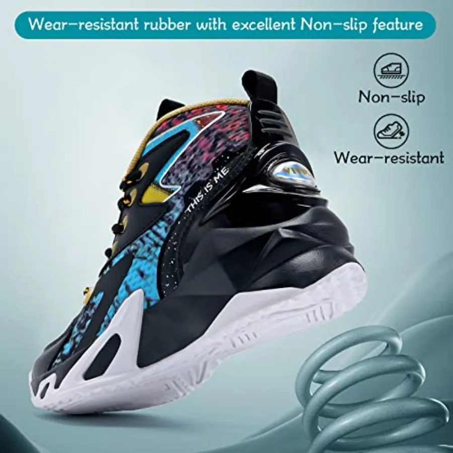 Scarpe da basket per bambini sneaker mid top antiscivolo_voghion.com