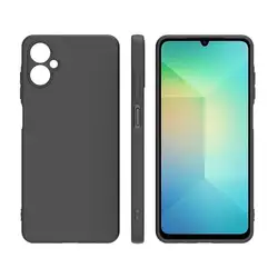 Galaxy A06 Black Matte Silicone Phone Case - Slim TPU Soft Back Cover Bumper - Galaxy A06 5G (Black)