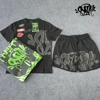 Sy-world Clothing y2k Summer High Street T-shirt Pants Hip Hop Men Women Unisex T Shirt Cotton Casual Sports Short Sleeve Tees 1