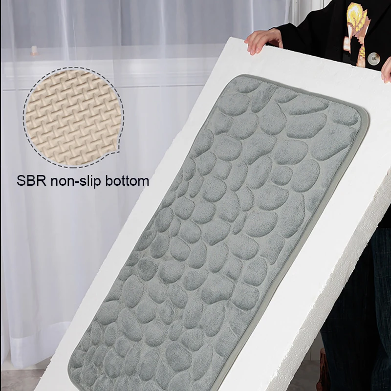 Xiaomi Non-Slip Bath Mat Cobblestone Embossed Bathroom Carpet Shower Room Doormat Memory Foam Absorbent Floor Mat Rugs for Home bath mat