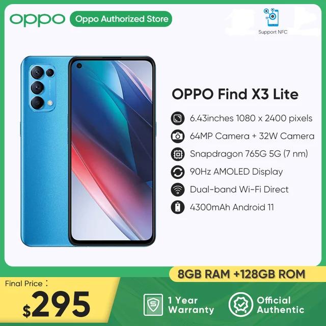 OPPO Find X3 Lite 5G 6.43 8/128GB 64MP Snapdragon765G Global Version CN  SHIP