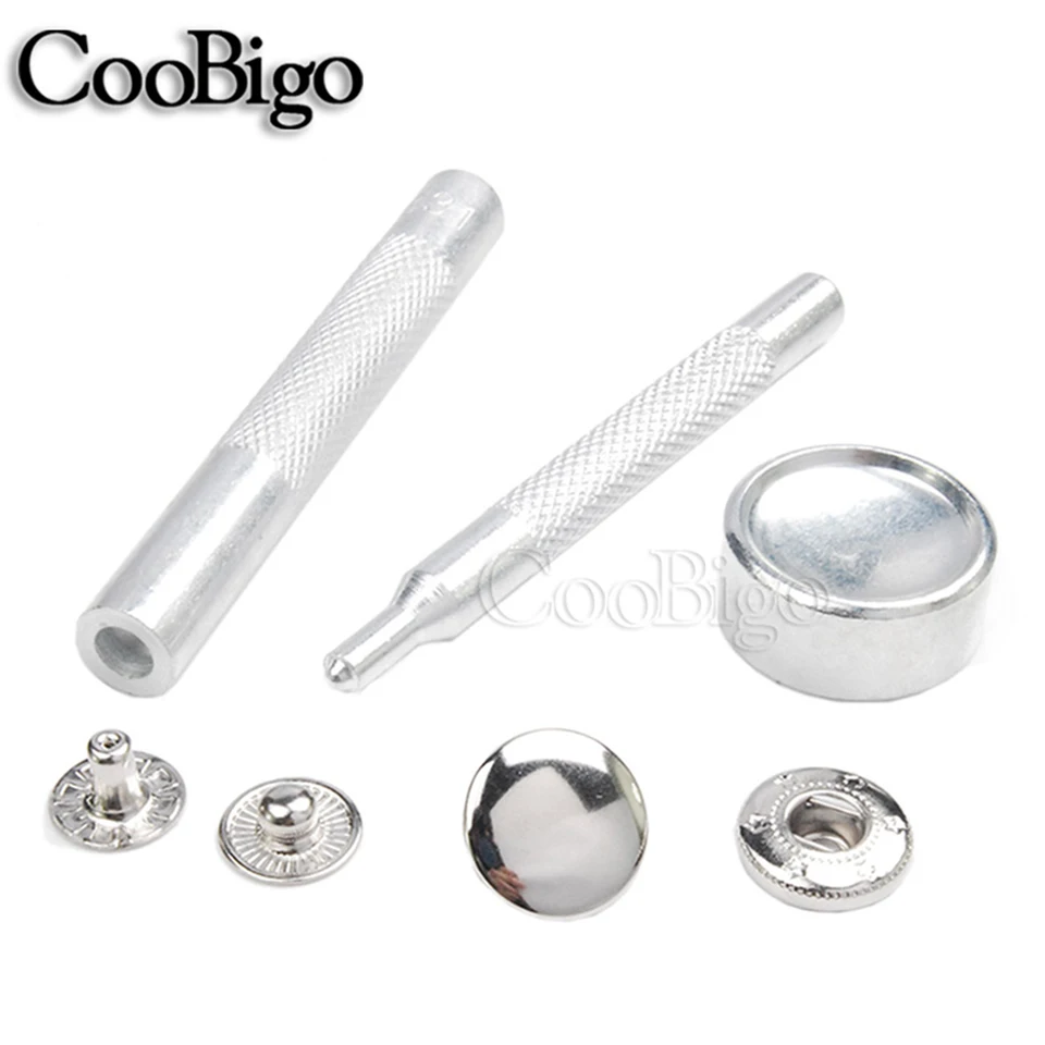 Kit De Boutons-pression Métalliques Avec Outils - Lot De 50 Pièces Pour Vêtements En Cuir Et Tissu - 9