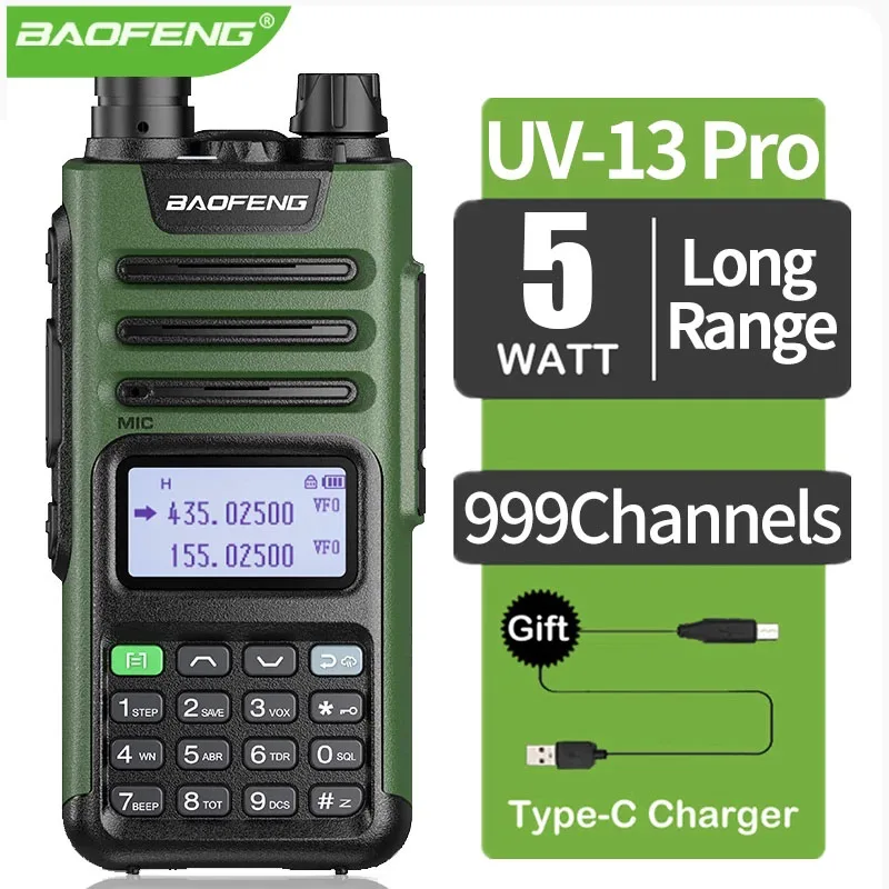 

BaoFeng UV-13 PRO High Power Antenn Rechargeable Walkie Talkie TYPE-C Charger Long Range UV13 Transceiver Ham Two Way Radio