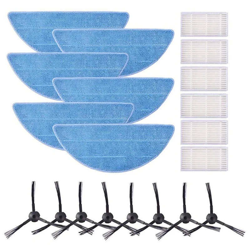 

Аксессуары для робота-пылесоса ZACO V5X V5X Pro, запасные части, с 8 боковыми щетками, 6 насадками для швабры, 6 фильтрами