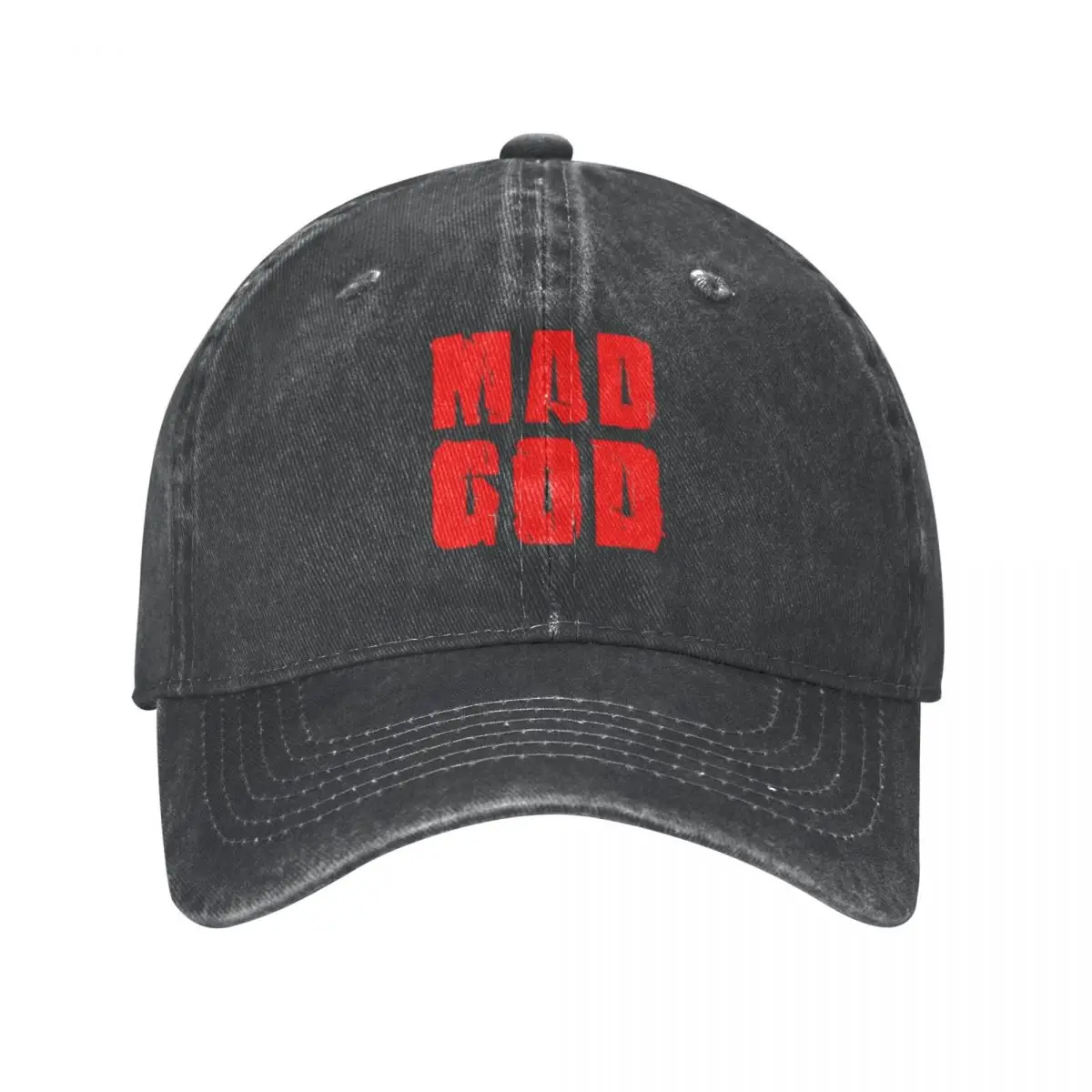 

MAD GOD SIGNATURE LOGO IN ORPHANBLOOD Baseball Caps Washed Denim Hats Outdoor Adjustable Casquette Hip Hop Baseball Cowboy Hat