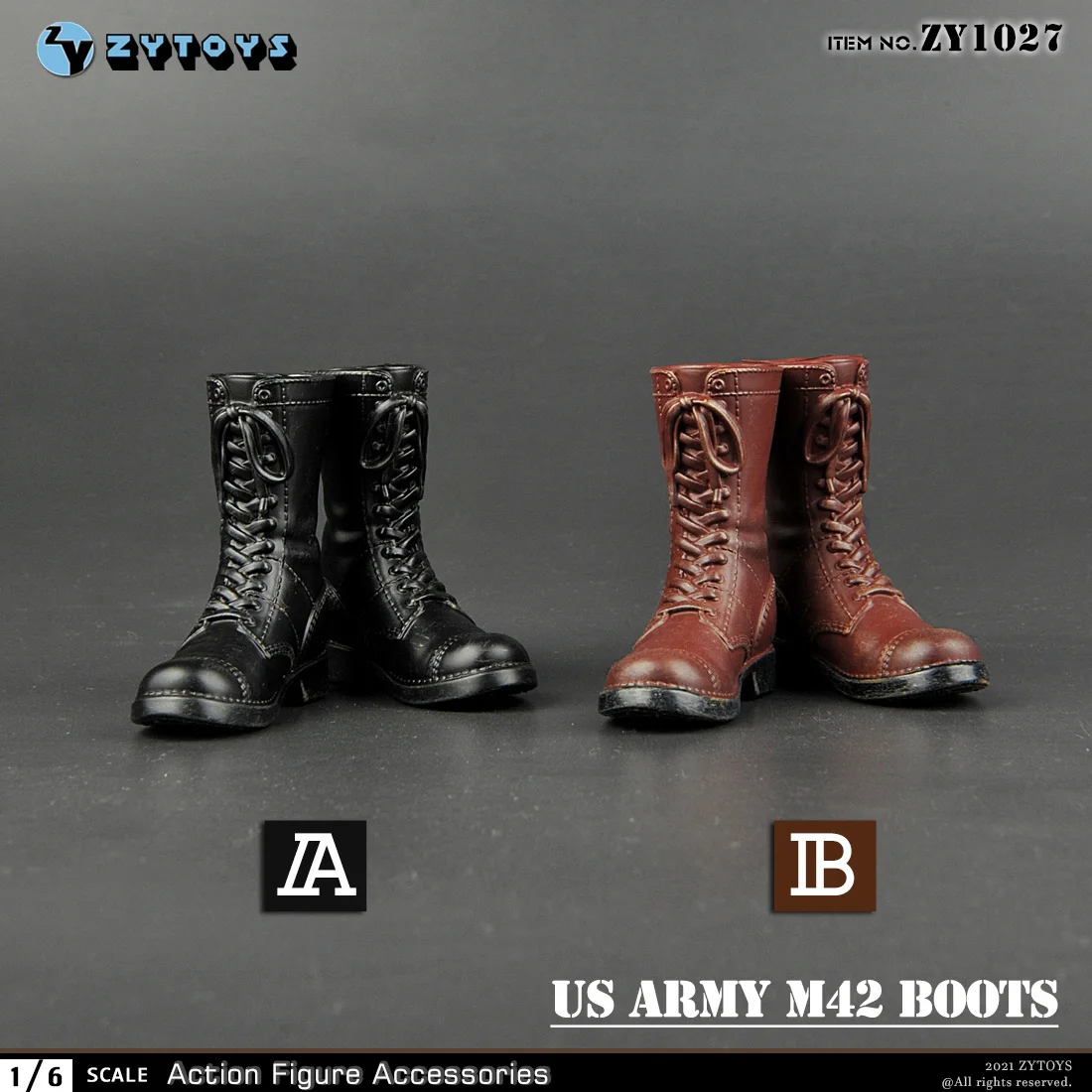 ZYTOYS ZY1027 1/6 Scale US Army M42 Combat Boots High Boots Male