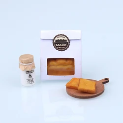 1:12 Scale Miniature Dollhouse Resin Mini Bread Bagged Toast Model Food for Blyth Barbies BJD Doll Kitchen Accessories