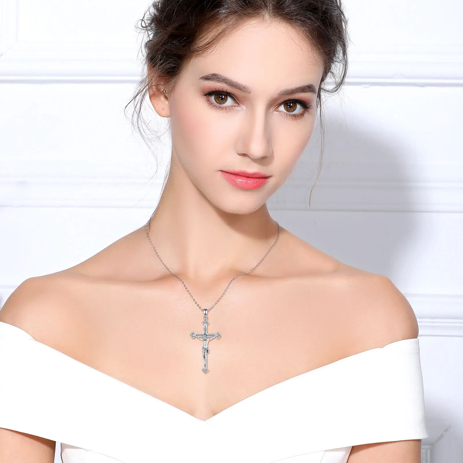 Eternal Savior Silver Crucifix Necklace - Image 6