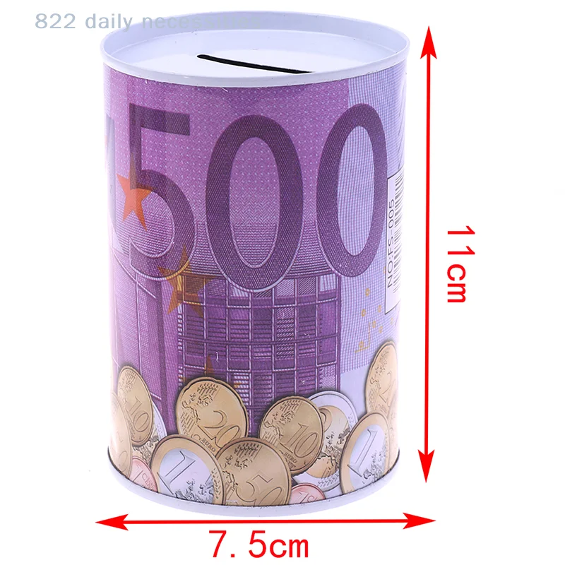 Cofrinho Cilíndrico Prático para Moedas em Euros e Dólares_voghion.com