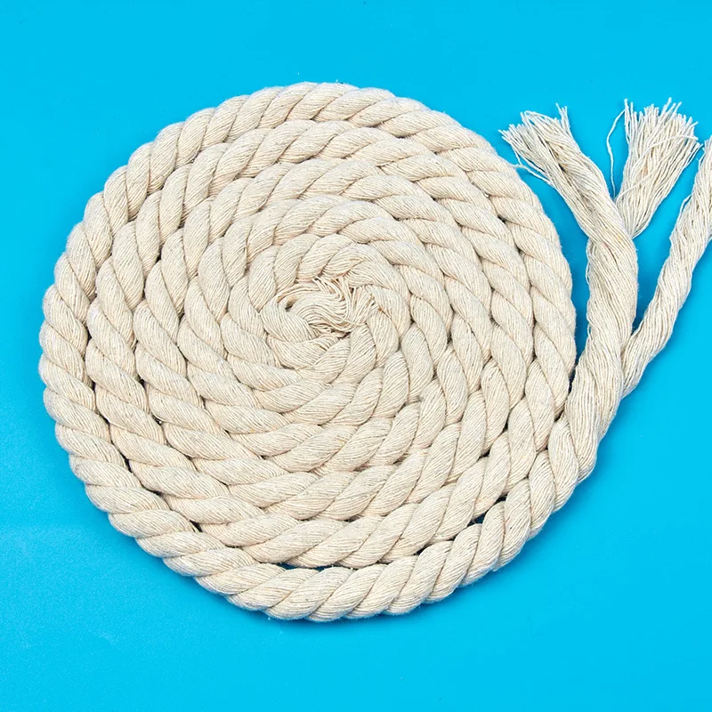 Braided Woven Twisted Natural Cotton Cord DIY Beading String Packing Rope Decorative Craft Thread Jewelry Bags Accessories 3/6mm
