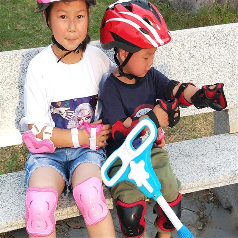 6Pcs/set Kids Sports Protected Gear Knee Pads Elbow Pads Wrist Guards Roller Skating Safety Protection Pads Elbow Knee Pad