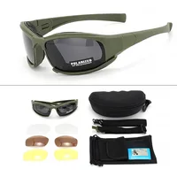 Nouvelles lunettes tactiques à 4 lentilles-lunettes de sécurité polarisées coupe-vent et anti-poussière pour les Sports de plein air (escalade, cyclisme, pêche) 3