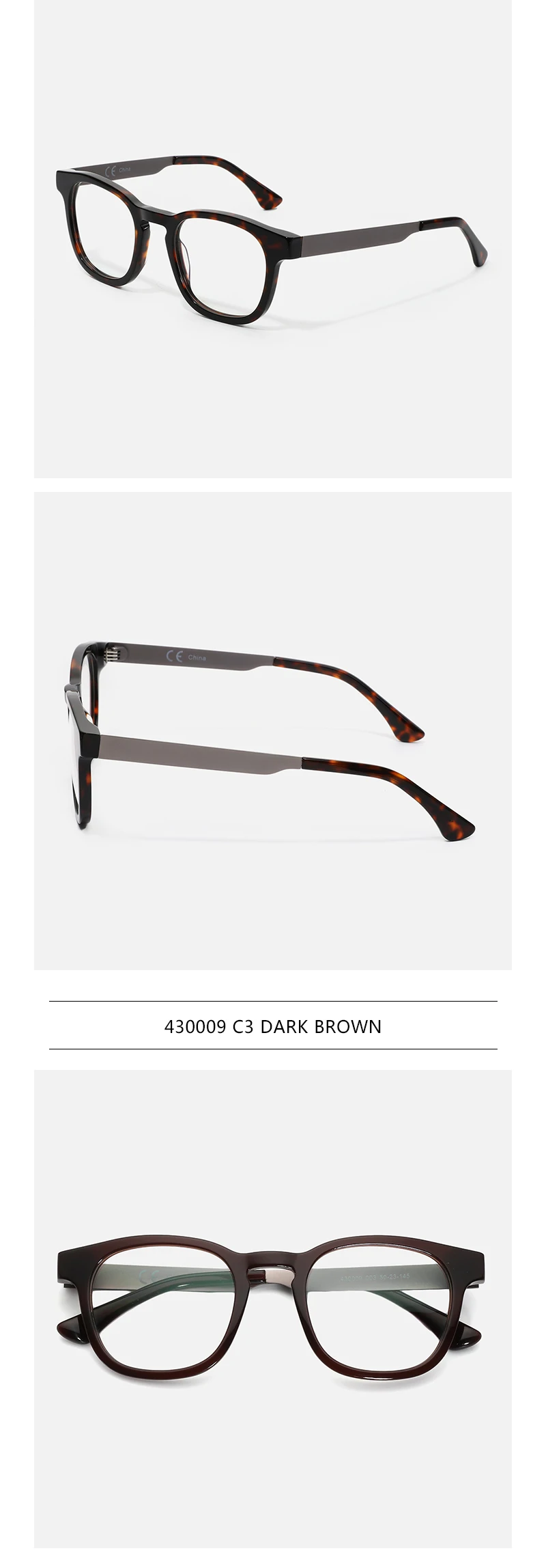 ZENOTTIC Herren-Brillengestell aus quadratischem Acetat für Herren und Damen, moderne Brillen, professionelles Design, optische Brillen ohne Sehstärke – Detail 4