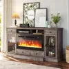 Fireplace TV Stand for 80 Inch TV, Entertainment Center with 36" Electric Fireplace, Media Console Cabinet for Living Room 1
