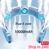 Portable Neck Fan 10000mAh Rechargeable Fan Mini 3-Speeds Large Wind Outdoor Silent Electric Ventilador for Home Camping Outdoor 1