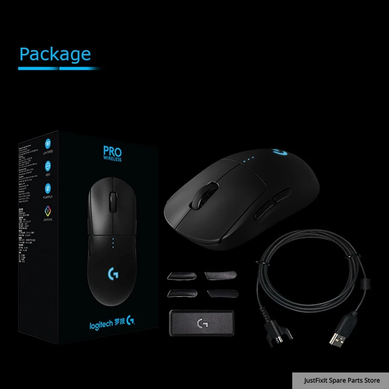 로지텍 G 프로 1 세대 무선 탑 게이밍 마우스, ESports Hero16K 센서, RGB 조명, 무선 충전 듀얼