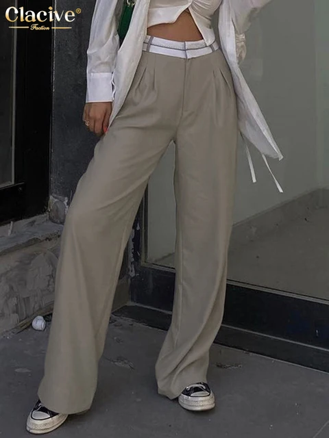 SHEIN Pantalon Ample Et Mignon À Jambes Droites Et Taille Haute Pour
