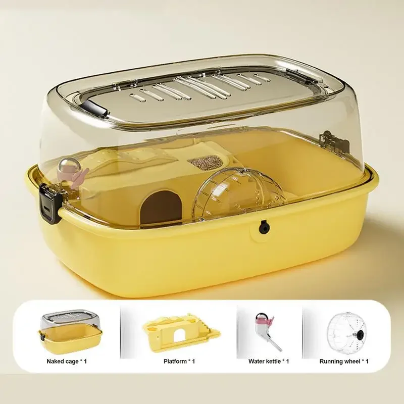 Extra Large Transparent Hamster Cage Large Space Double Layer Silk Bear Nesting Box Breathable Hamster Villa Full View Cage