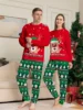 Merry Christmas 2024 Elk Print Family Matching Pajamas Set Adults Kids New Year's Clothes Cute 2 Pieces Suit Sleepwear Xmas Look 2