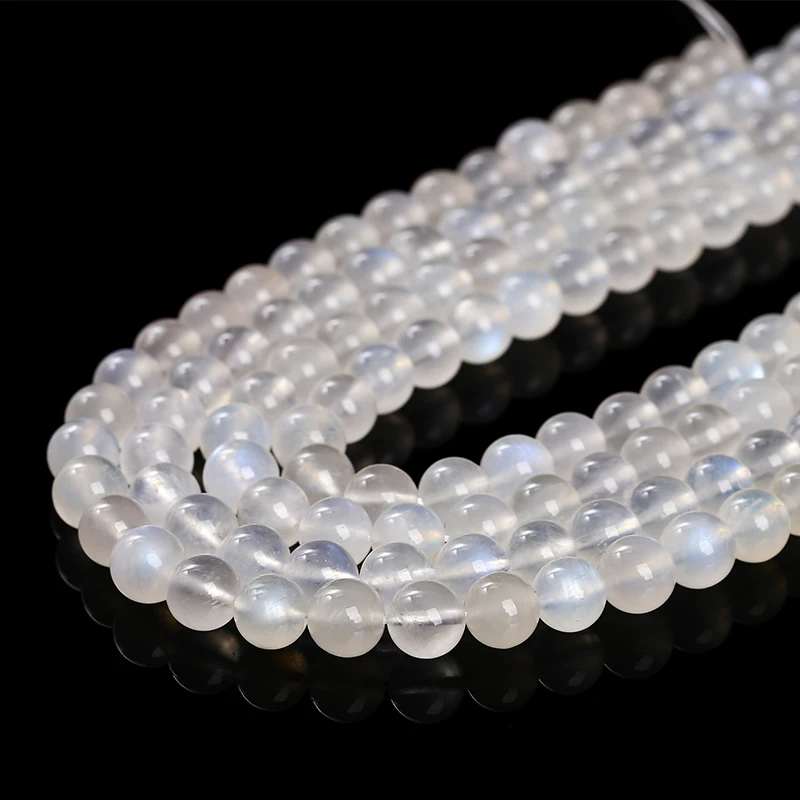 5A Quality Natural Blue Moonstone Beads Fine Gems Shiny Bead Loose Spacer For Jewelry Making Diy Necklace Bracelet Accessory 2