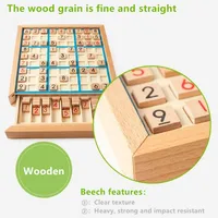 Children Sudoku Chess Beech International Checkers Folding Game Table Toy Gift Learning & Education Puzzle Toy 2