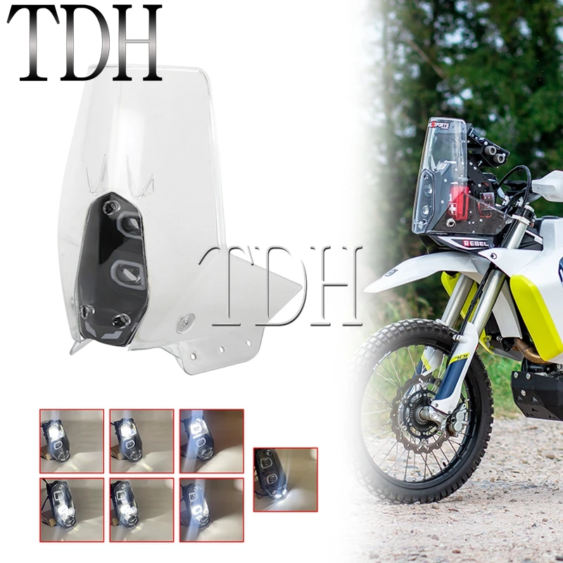 Rally Replica Windshields LED Headlamp Headlight Wind Shield Screen For ...