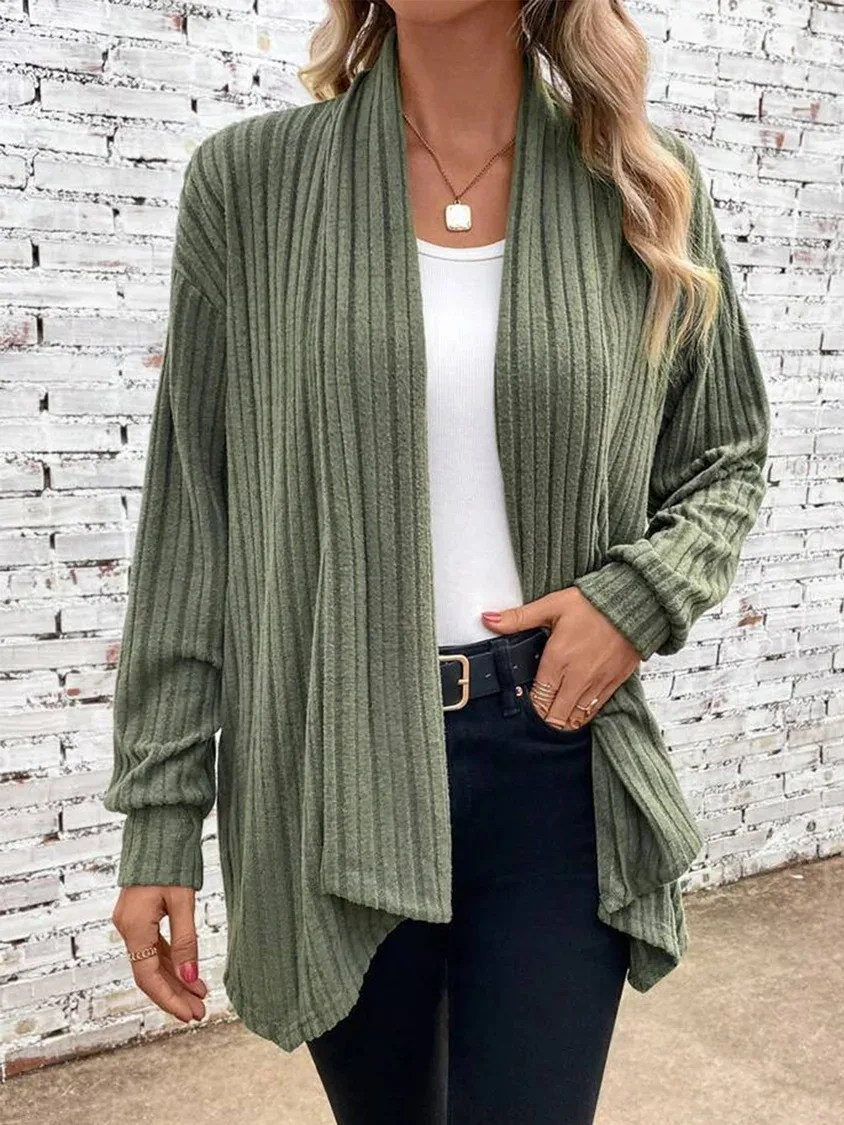 

New Fashion Long Sleeve Solid Loose Cardigan Coats for Women 2023 Autumn Winter Female Casual Cardigan Tops Knitted Outerwear
