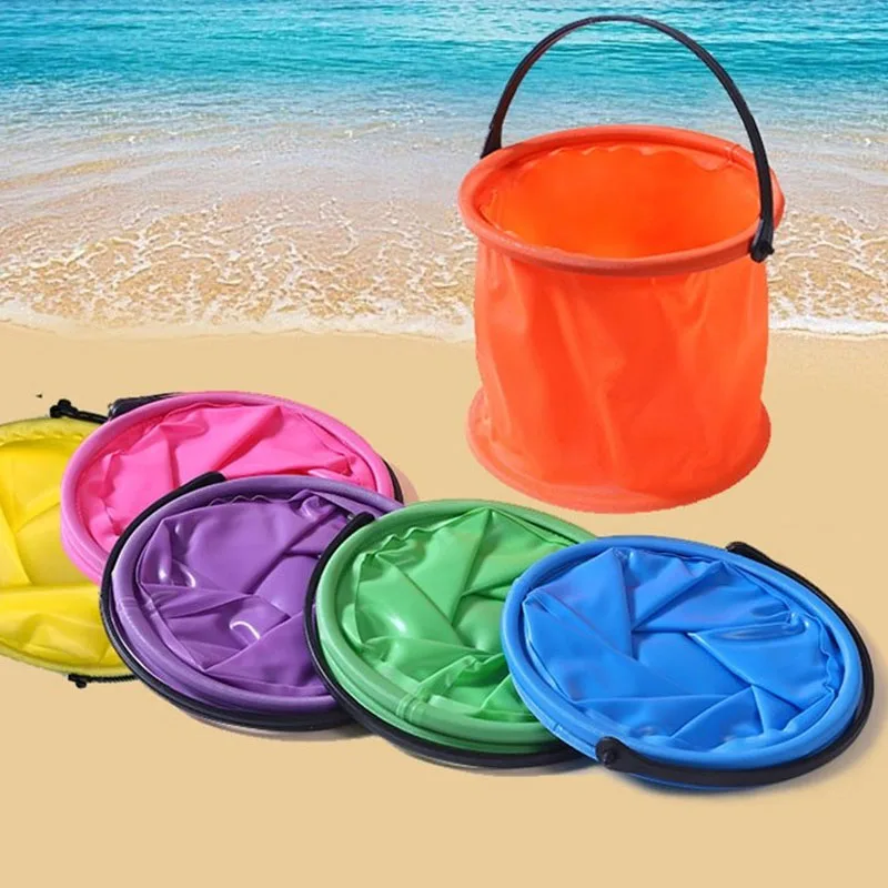 

Beach Sand Toys Play Bucket Toy Folding Collapsible Bucket Gardening Tool Outdoor Pool Play Tool Toy Kids Summer Water Fun