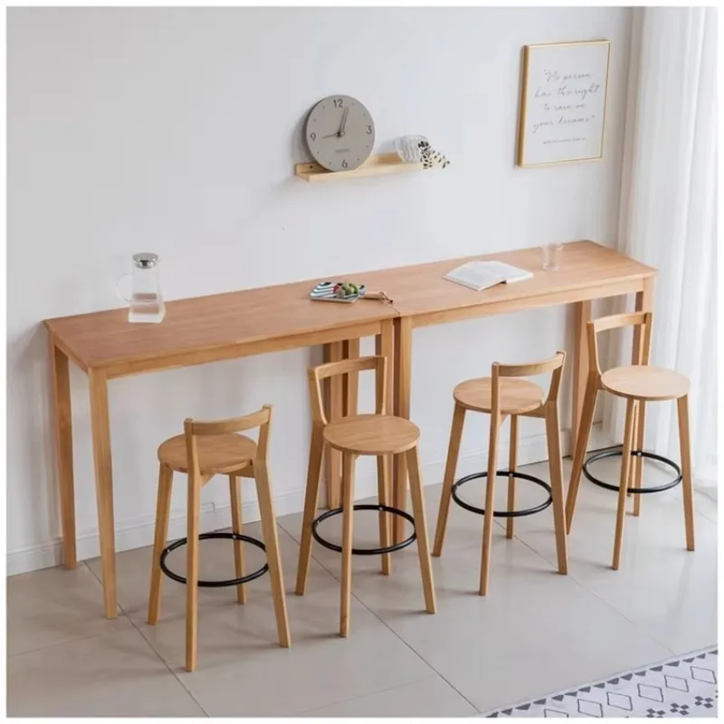 كرسي بار خشب مصمت تصميم عصري