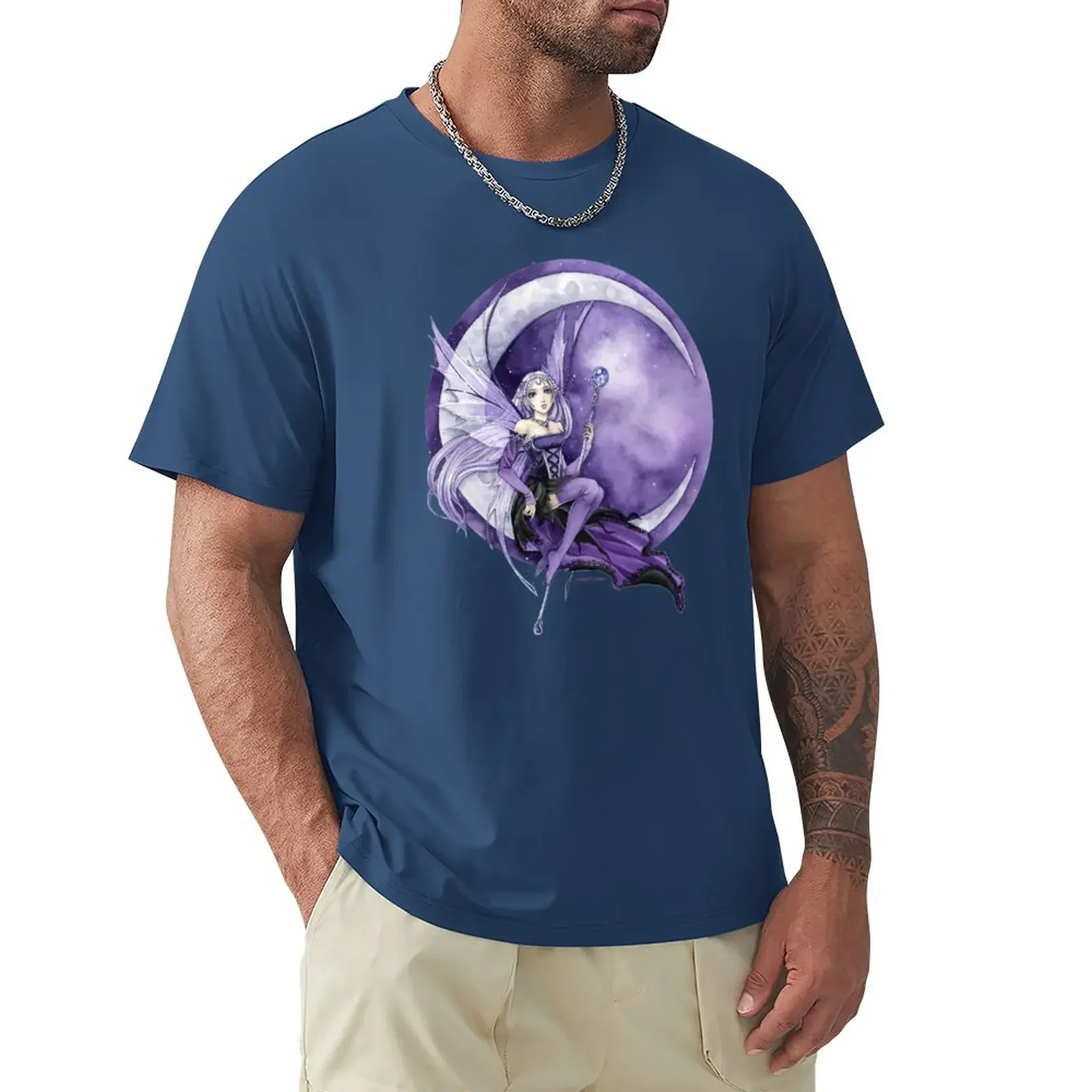 

Purple Moon Gothic Anime Fairy T-Shirt oversized t shirt korean fashion mens graphic t-shirts funny