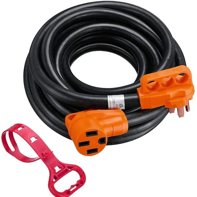 

RV Power Extension Cord with Handle 50 Amp 36 Feet Heavy Duty Copper Wire US Cable Home Trailer Generator Electrical Power Cord