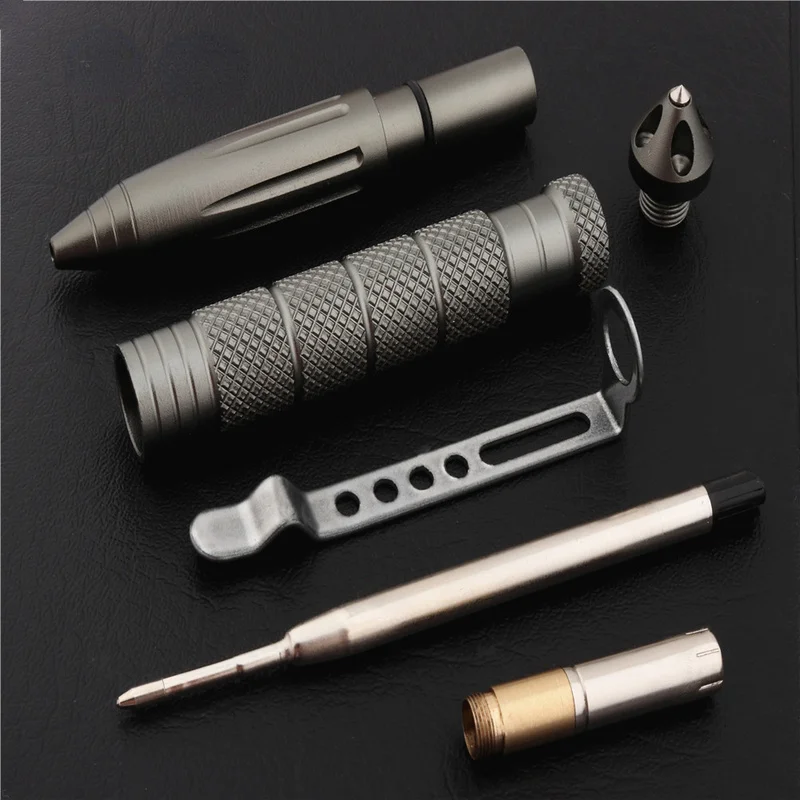 High Quality Metal Colour Tactical Defense Pen School Student Office Ballpoint Pens Broken Window Cone Survival Signature Pen