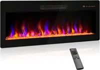 42" Electric Fireplace Heater, 1400 W Recessed & Wall Mounted Electric Fireplace with Remote Control, Heater with Adjustable 1