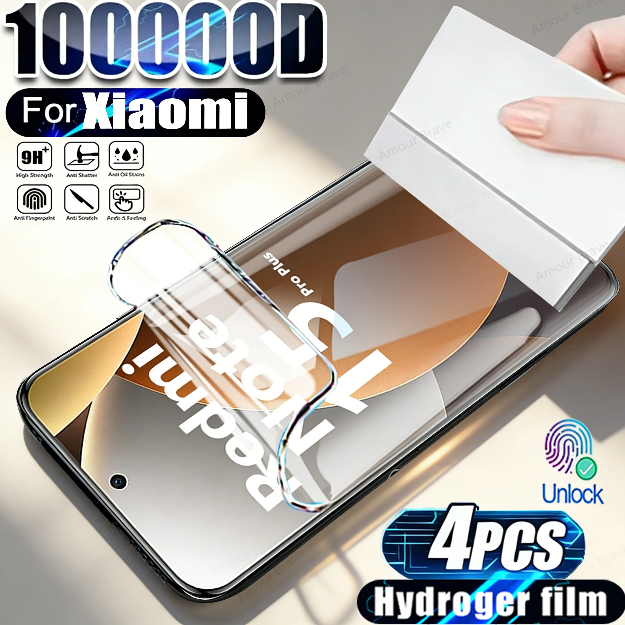 4-Pack Hydrogel Soft Screen Protector HD Film