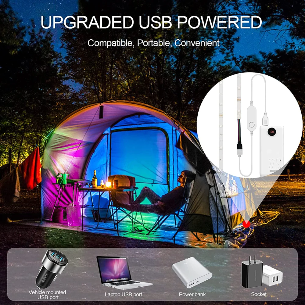 LED Strip Lights USB Bluetooth 5V RGB LED Lights Flexible LED Lamp Tape Ribbon RGB TV Desktop Screen BackLight Diode Tape Luces