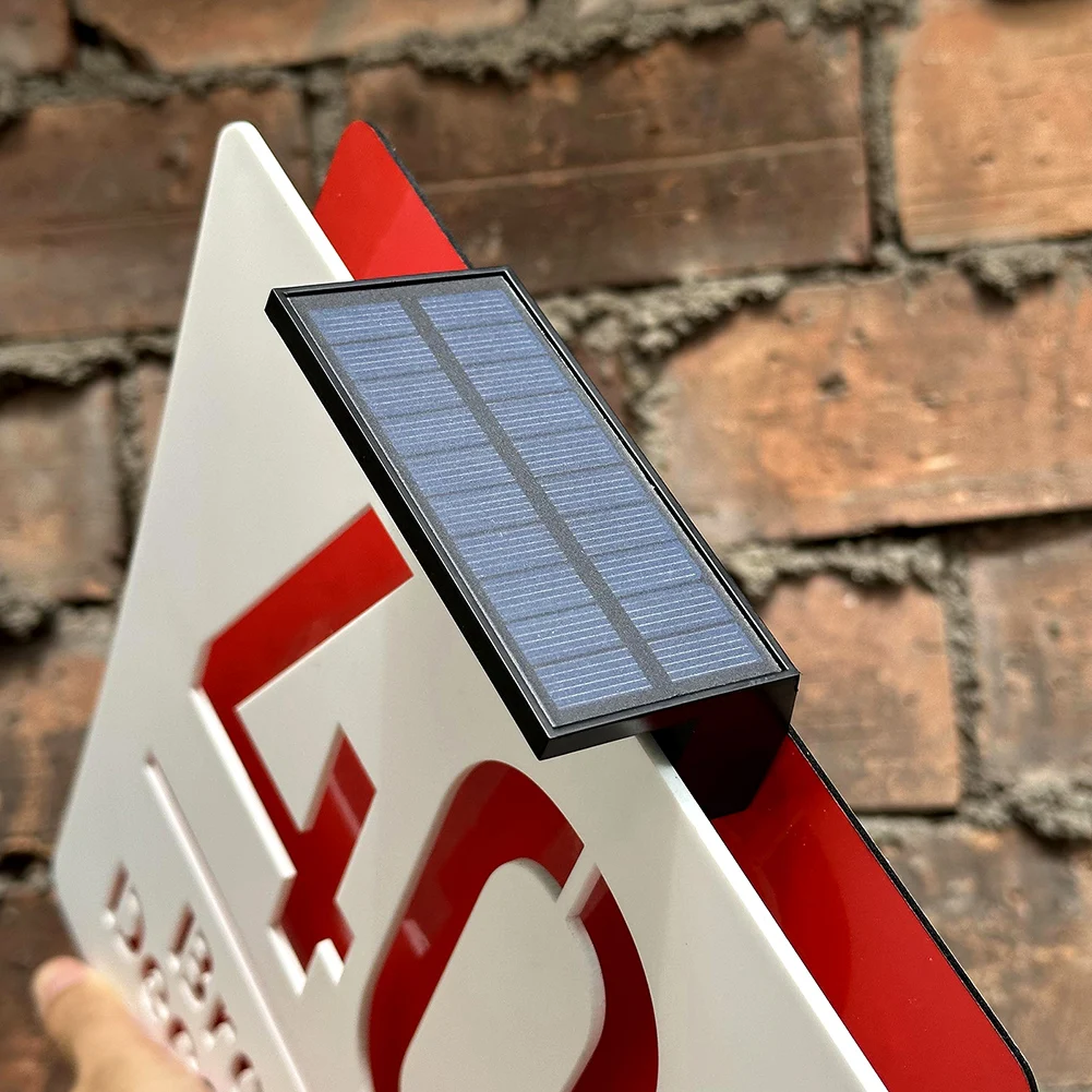 Custom Solar Powered Address Sign 3 | Custom Black and White Solar House Number Sign 2