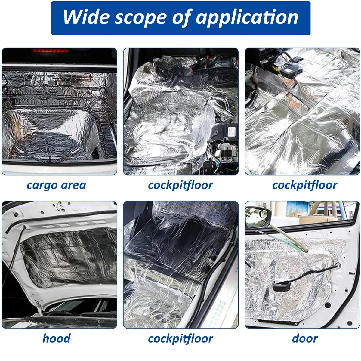 Car Hood Insulation Cotton 5mm Insulation Pad Self-Adhesive 10/20PCS