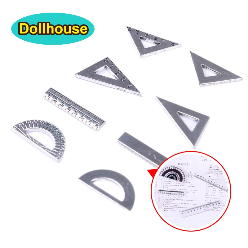 3/6set Mini Ruler Triangle Rulers Dollhouse Simulation Miniature ...