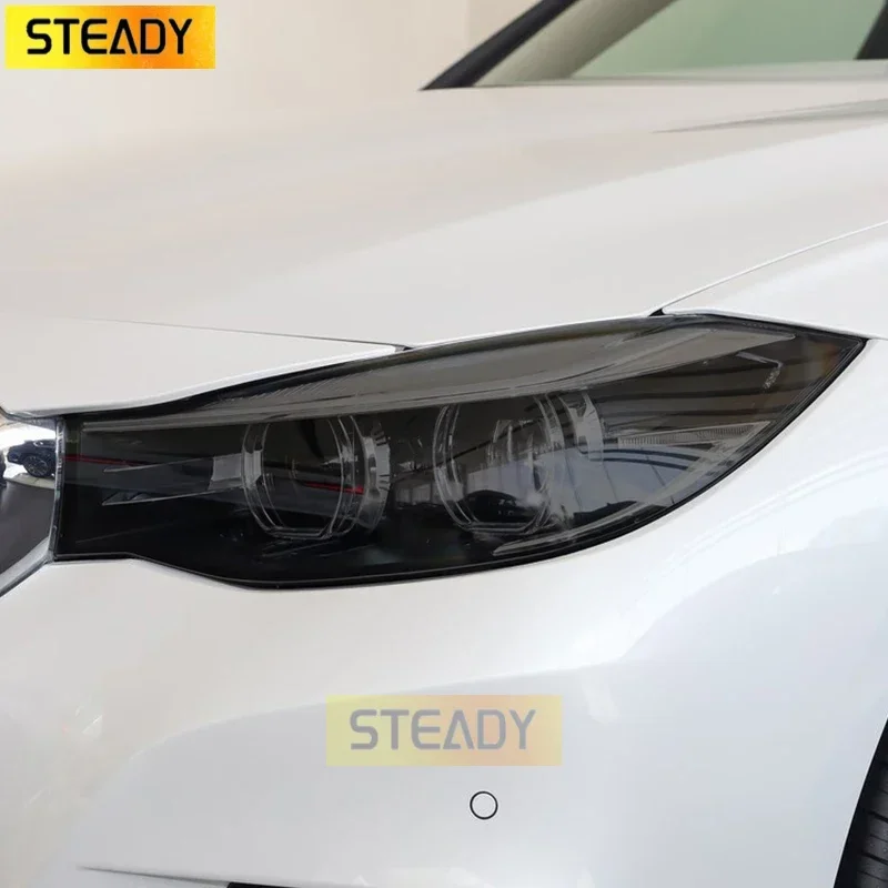 

2 Pcs Car Headlight Protective Film Front Light Transparent Smoked Black TPU Sticker For BMW 3 Series GT F34 2013-On Accessories