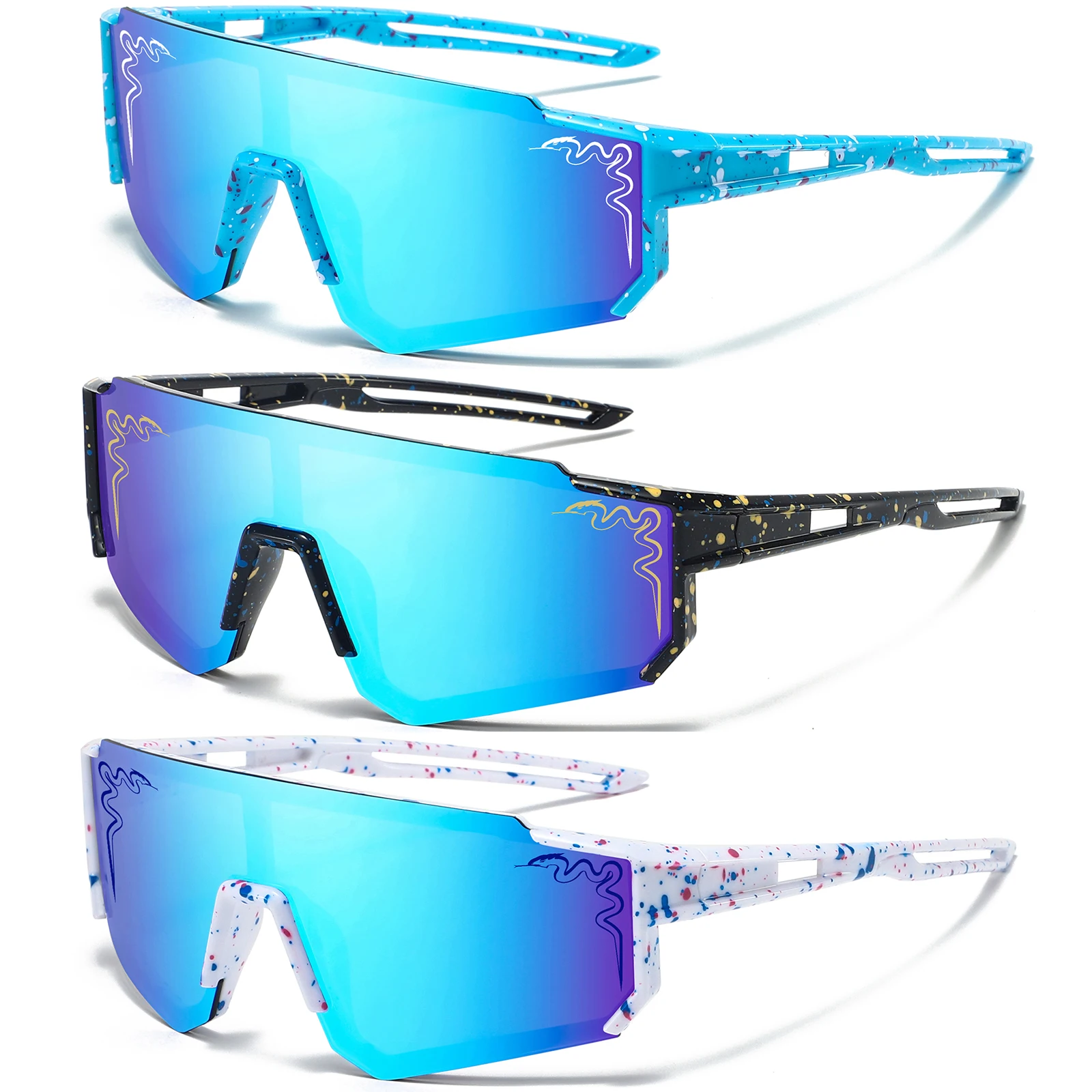 Kids Sunglasses 3 Pairs Age 5-16 Youth Baseball Sunglasses UV400 Boys Girls Glasses Outdoor Sport Cycling Goggles Children Kids Softball Shades